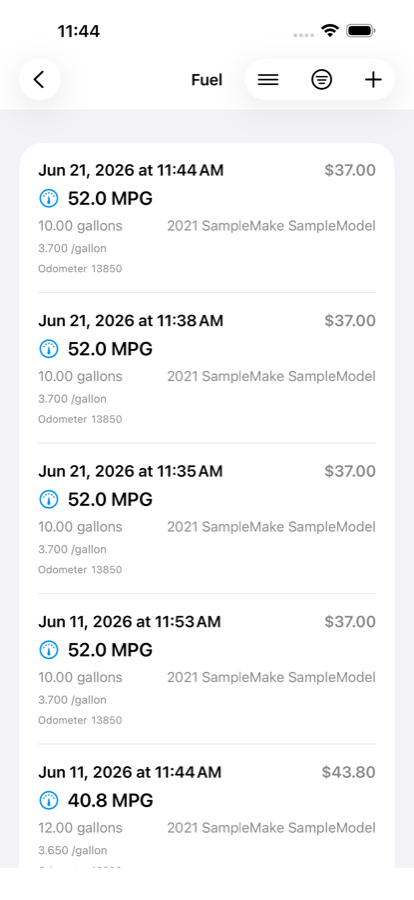 CarManagerML fuel tracking
